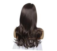 BESTYASH Perruque Longue Femme Bouclée Cheveux Bruns Soirée Cosplay Coiffure Accessoire Naturel