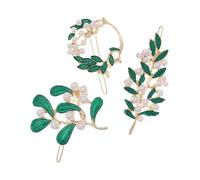 BESTYASH Pinces à Cheveux En Alliage Feuilles Perlées Lot De 3 Petites Décoratives Pour Filles Accessoires Coiffure Mode Usage Quotidien Et Occasions Spéciales