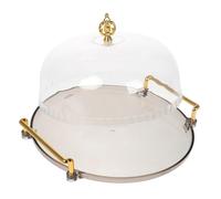 BESTYASH Plateau à Gâteau Transparent Avec Cloche En Plastique, Diamètre Standard, Plateau De Service à Dessert Avec Couvercle, Usage Polyvalent Pour Fêtes Et Présentation De Fruits,