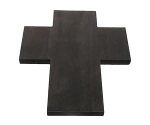 BESTYASH Plateau de Communion Cérémoniel en Bois Foncé 26x22x1,5 Cm Décoration Croix Vintage, Assiette Religieuse Décorative pour Baptême, Première Communion et Fêtes Spirituelles