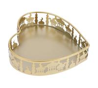 BESTYASH Plateau de Service Doré Forme Cœur Décoratif pour Fruits et Desserts Style Moyen Orient Plateau Polyvalent pour Ramadan et Eid Support Pratique pour Légumes et Buffet de Thé