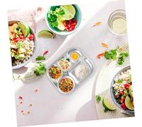 BESTYASH Plateau Repas Divisé Acier Inoxydable Plateau Alimentaire Compartimenté et Empilable pour Camping Écoles et Restauration