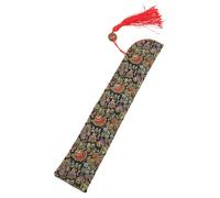 BESTYASH Pochette pour Éventail Pliable en Tissu Soie Noir avec Broderie, Légère et Décorative, pour Éventail Chinois Lors de Mariages ou Voyages Élégants