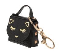 BESTYASH Porte-Clés Chat Mini Porte-Monnaie Multifonction Dessin Animé Pendentif Paquet à Dos Mignon pour Femme Fille Garçon et Portable Organisateur Accessoires Noir