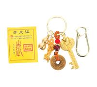 BESTYASH Porte-clés Doré Avec Pi Yao Charmant Gourd Vintage De Cinq Empereurs Chinois Accessoire De Porte-clés Pour Voiture Et à Main