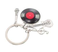 BESTYASH Porte Clés Musique Vintage avec Pendentifs Vinyle Micro et Guitare Breloque pour Sac à Dos Accessoire Unique pour Fans de Concerts et Festivals