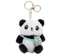 BESTYASH Porte-clés Panda en Peluche Mignon Paquet à Dos Bleu, Peluche Douce et Légère, Accessoire Décoratif pour Paquet et Clés, Présent Printemps Été,