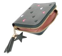 BESTYASH Portefeuille Femme Wallet Carte de crédit féminin Mini Porte-clés Porte-Monnaie Vert avec chaîne Porte-Cartes de Protection Housse de Protection des Cartes Unité Centrale Green