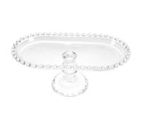 BESTYASH Présentoir à Gâteau Verre Ovalé avec Pied Plateau de Service Élégant pour Fruits et Desserts Assiette à Pâtisseries Vintage pour Table de Banquet Décoration Chic et Résistante