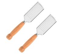 BESTYASH Râpe à Fromage et Trancheuse à Légumes en Acier Inoxydable 2 Pièces Manche en Bois, Coupe-beurre et Éminceur Pratique Cuisine Familiale et Professionnelle