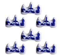 BESTYASH Repose-pinceaux Design Antidérapant de Calligraphie Lot de 6 en Céramique Style Chinois Simple et Élégant pour Rangement Pratique des Pinceaux de Dessin