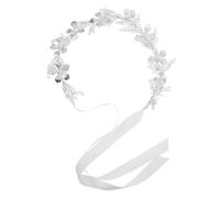 BESTYASH Rhinestone Bridal Headband with Silk Ribbon Design Elegant Flower Hair Accessory for Weddings and Bridesmaids Shiny and Decoration