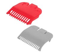 BESTYASH Sabots De Tondeuse à Cheveux 2 Pièces Petits Gris Et Rouge Protège-lames Réglables Pour Coiffure Professionnelle Et Usage Maison