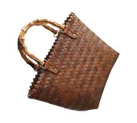 BESTYASH Sac Paille Tissé Vintage Moyen Format Grand Panier Fourre-tout Portable pour Plage et Pique- Sac Été Multifonction pour Femme et Sorties Plein Air