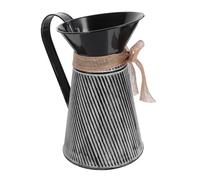 BESTYASH Seau à Fleurs Vintage Noir avec Anse Pot Décoratif Stable pour Arrangement Floral Jardinière Anniversaire