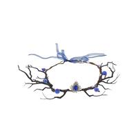 BESTYASH Serrage-tête Cosplay en Bois de Cerf Fleuri Couronne de Fleurs et Fruits Artificiels, Bandeau à Thème Nature pour Costume Femme, Accessoire Lutins Farceurs Bals Masqués Automne,