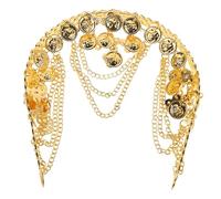 BESTYASH Serrage-Tête Multicouches Doré avec Paillettes et Pièces Accessoire de Danse pour Femme de Cheveux Coiffe Vintage pour Spectacles et Usage