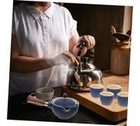 BESTYASH Service à Thé Céramique Chinoise avec Théière Rotative à Poignée Latérale et Quatre Tasses Infuseur Intégré Résistante Chaleur Ensemble Kung Fu pour Amateurs de Thé Maison et