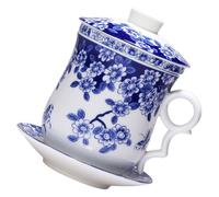 BESTYASH Service à Thé Porcelaine Chinoise avec Infuseur Tasse à Thé Vintage Céramique avec Couvercle Anti-poussière pour Maison et Bureau