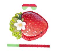 BESTYASH Set Piñata Fraise Rouge avec Bâton et Masque pour Jeux Anniversaire Garçon Fille Décoration Suspendue pour Fête à Thème Fraise et Célébrations Estivales
