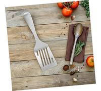 BESTYASH Spatule Courte Acier Inoxydable pour Cuisine Japonaise Résistante Chaleur Rainurée Protège Poêles Antiadhésives Facile à Nettoyer et Entretien Rapide
