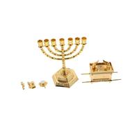 BESTYASH Statue Judaïque Réplique Arche Alliance avec Bougeoir Hanukkah Décoration Religieuse pour Intérieur Objet Biblique et Compact pour Cérémonies et Présentations Sacrées