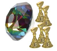 BESTYASH Support Entraînement Ongles Magnétique Verre Cristal Présentoir Nail Art pour Débutants avec Base Diamantée Colorée Support Pratique Manucure pour Présentation et Entraînement