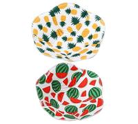 BESTYASH Support Isolant pour Bols Micro-Ondes 2 Pièces, Résistant la Chaleur, en Tissu Coton-Polyester, Protège-Bol Antidérapant Cuisine et Table, Motifs Ananas et Pastèque, Accessoires