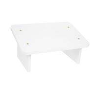 BESTYASH Tabouret Repose-Pied en Bois Massif Blanc Support Ergonomique pour Bureau et Maison, Texture Naturelle Élégante sous Table Confort