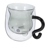 BESTYASH Tasse à Café Chat Mignonne Verre Double Tasse à Thé Pour Amoureux Des Chats Usage Maison Ou Bureau
