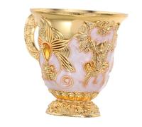 BESTYASH Tasse à Vin Métal Mini Style Européen avec Motif Fleur Relief Gobelet Vintage pour Whisky Liqueur Sake Résistant et Décoratif pour Usage Domestique et Camping