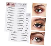 BESTYASH Tatouages Temporaires Sourcils 2 Pièces 3d Autocollants De Faux Cheveux Noirs, Transfert Sourcils Hommes Et Femmes, Outil Simple Et Doux Pour Maquillage Quotidien
