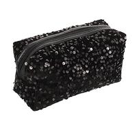 BESTYASH Trousse de Maquillage Noire en Tissu Oxford, Carrée et Portable Fermeture Éclair Sécurisée, comme Paquet Cosmétique pour Voyage et Présent pour Femmes
