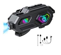 BestYiJo Casque Bluetooth pour casque de moto avec enregistrement vidéo HD 1080p, interphone, FM, étanchéité IPX6 et éclairage.