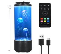 BestYiJo Lampe méduse Aquarium Lumineuse avec Haut-parleur Bluetooth, 7 Couleurs Changeantes+4 Mode d'éclairage, Lampe lave avec 3 Bruit blanc, Télécommande, Lampe d'ambianc pour Décoration et Cadeau