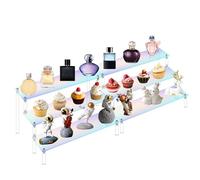 BestYiJo Présentoir Acrylique, lot de 2 présentoirs en acrylique coloré, support organisateur de parfum, étagère de présentation de table pour objets de collection, cupcakes, décorations de desserts