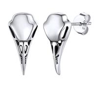 Bestyle Clou d'oreille Boucles d'oeille en Argent 925 Bijoux Viking pour Hommes Femmes Os d'Oiseau