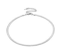 Bestyle Collier de Serpent Choker Acier Inoxydable 3MM Metallic 38cm avec Boucle et 9cm Extension de la chaîne