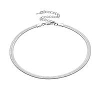 Bestyle Collier de Serpent Choker Acier Inoxydable 5MM Metallic 32cm avec Boucle et 9cm Extension de la chaîne