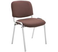 CLP Chaise De Conférence Ken en Tissu I Chaise Visiteur avec Piétement en Métal Chromé I Chaise Confortable Et Empilable, Couleur:Marron
