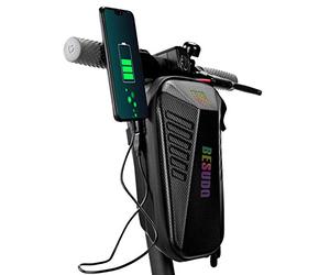 Besudo Sacoche de guidon pour scooter électrique, étanche, sac de rangement le cadenas, chargeur pour trottinette électrique Xiaomi MI Mijia M365, Segway Ninebot, 2 L