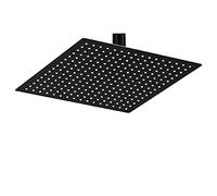 BESy Pommeau de douche de pluie 30,5 cm carrée en acier inoxydable haute pression de 30,5 cm - Ultra mince - Couverture intégrale avec buse en silicone - Finition noire sans empreintes digitales