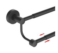 BESy Porte Serviette Double Extensible 41,9-72,1 cm, Support Mural en Acier Inoxydable SUS304, Barre Porte-Serviette, Range-Serviettes pour Salle de Bain ou Cuisine, Noir Mat