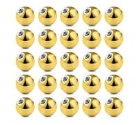 Besyvvin 25 pcs Or Remplacement Boule Bijoux Piercing 14G 16G 3/4/5/6mm Lèvre, Septum, Sourcils, Helix, Oreille, Téton, Mamelon, Langue, Nombril