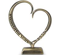 BESZONE Cadeau d'anniversaire de 8 Ans en Bronze pour Elle, Lui, 7e Anniversaire de Mariage pour Couples, épouse, Mari, Homme, cœur en Bronze forgé à la Main, décoration d'intérieur