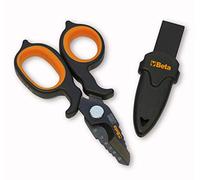 Beta 1128BAX - Ciseaux d'électriciens à double effet, avec profils à foret en acier inoxydable revêtu en DLC