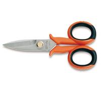 Beta 1128BMX - Ciseaux d'électricien lames droites en acier inoxydable, avec micro-denture