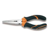 Beta 1162 160 - Pince à becs plats longs striés, chromée, branches gainées avec double couche de PVC antidérapant