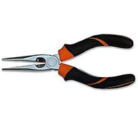 Beta 1166BM 160 - Pince à becs demi-ronds longs striés, chromée, branches gainées confort bi-matières