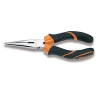 Beta 1166BM 200 - Pince à becs demi-ronds longs striés, chromée, branches gainées confort bi-matières